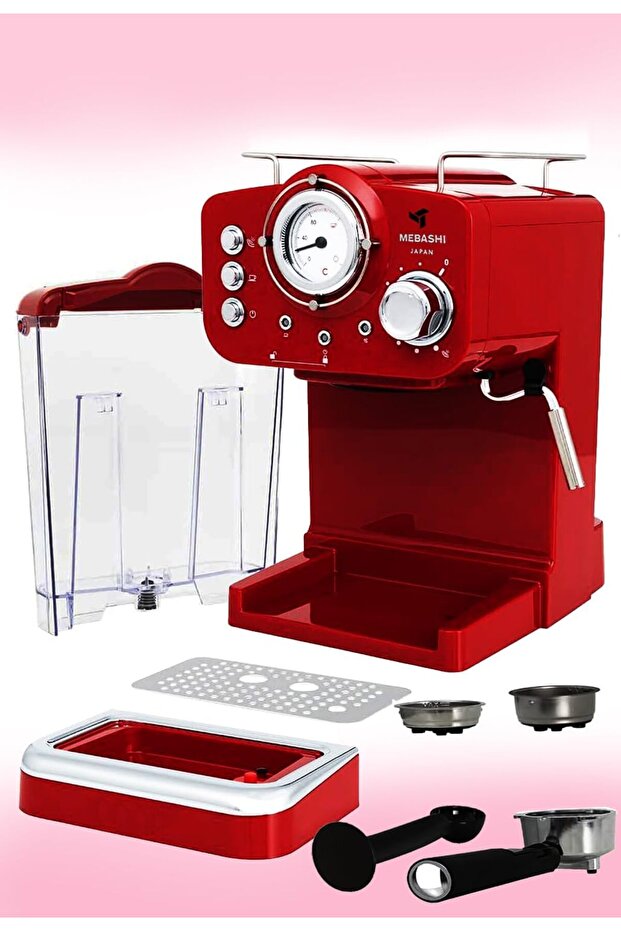 Espresso Coffee Machine - 20 Bar Pressure, 1.25L Capacity, with Aluminium Alloy Boiler and Dual-Stainless Steel Filter(ME-ECM2009)(1100W)