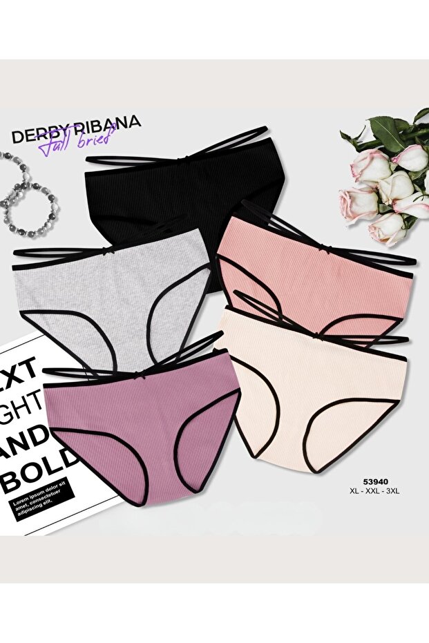 Kozabiat Dominant 10-Pack Cotton Economic Drawstring Waist Daily Plus Size Panties (Xl-3Xl)