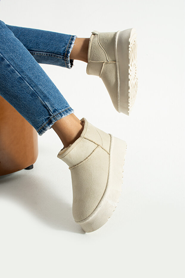 Kadın Kışlık Bot İçten Tüylü Kalın Taban Rahat Günlük Sıcak Tutucu Ayakkabı Ug Bot - 2