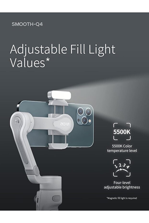 Smooth Q4 Combo Gimbal Stabilizer, 3-Axis Smartphone Phone Gimbal, Built-in Extension Rod, Fo - 6