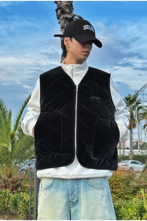 سترة مبطنة فاخرة منقوشة - 5