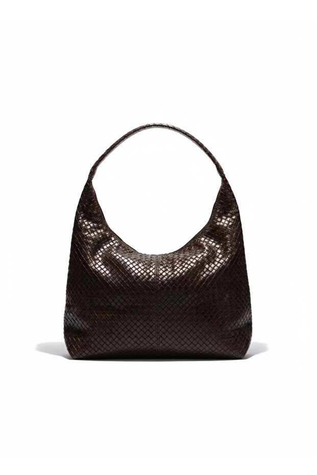 Kahverengi örme çanta - 1