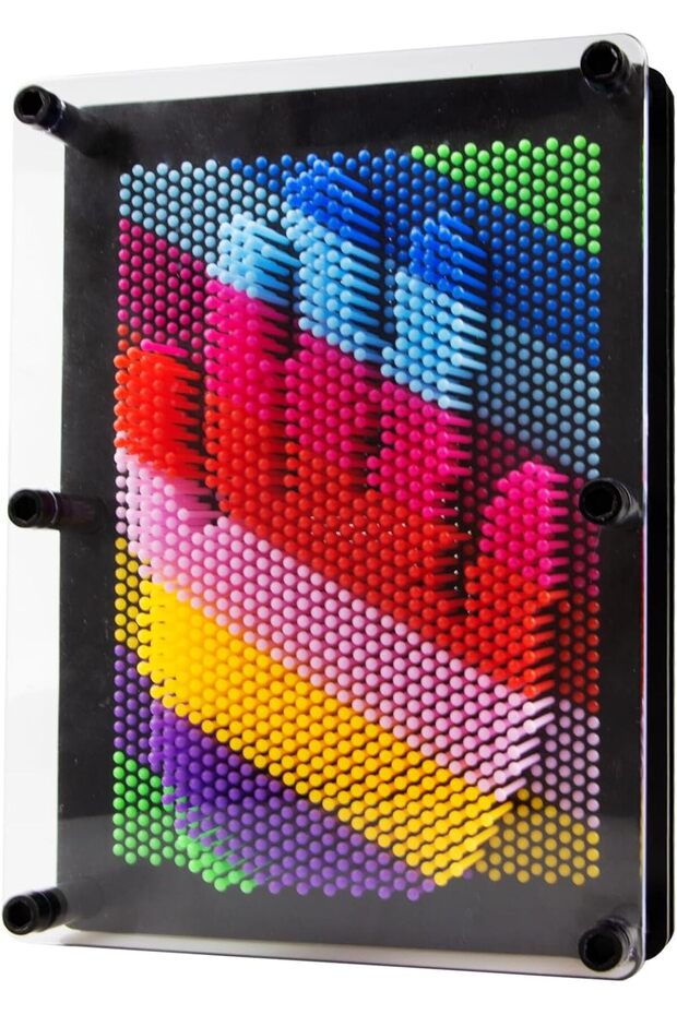 3D Pin Art Toys, Unique Plastic Pin Art Board for Kids, Rainbow Sensory Toys for Kids