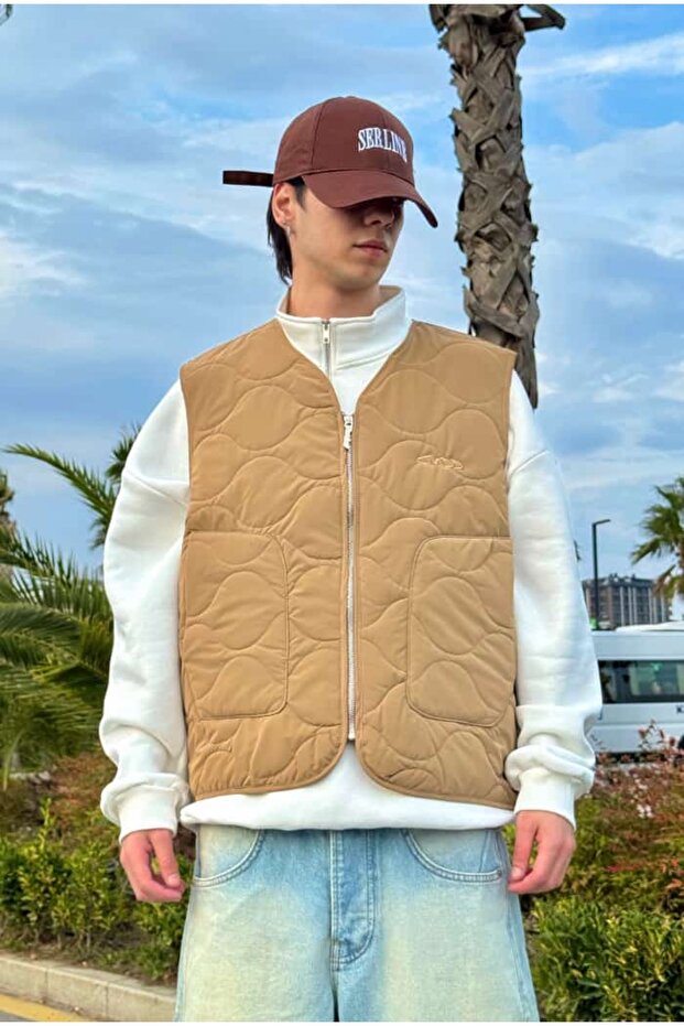 سترة مبطنة فاخرة منقوشة - 1