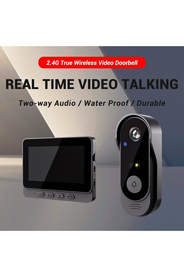 Wireless WiFi Video Doorbell – 2-Way Intercom, Night Vision, IPS Screen, TF Card, Low Power Use - 7
