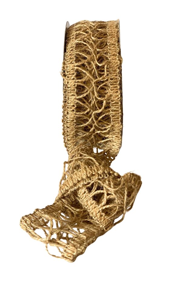 Straw Jute Lace Ribbon 4 cm X 10 Meters Handcrafted Packaging Bridal Henna Dowry Bundle Decoration Ribbon Bow