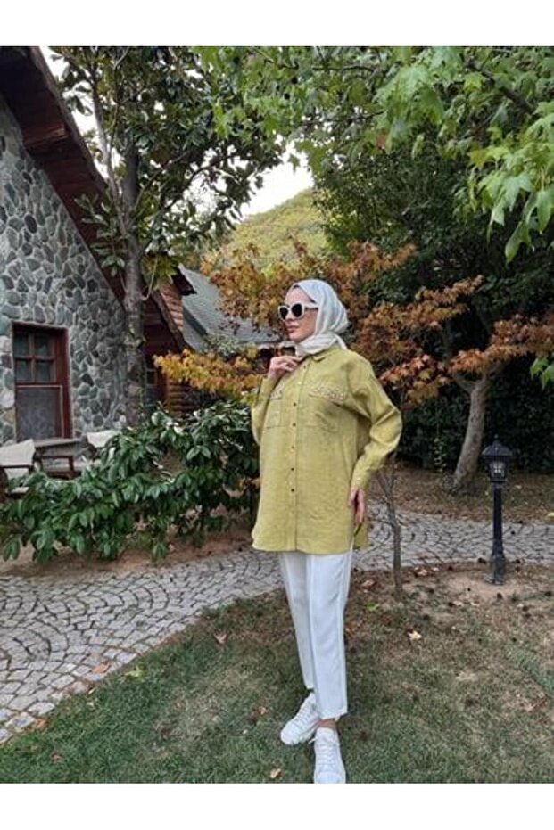 PREMIUM SERPME METAL AKSESUARLI TAŞLI GÖMLEK - 2