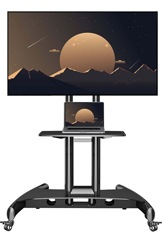HYX Mobile TV Stand with Wheels for 32" - 75" Inch LCD LED OLED Plasma Flat Panel Screens u