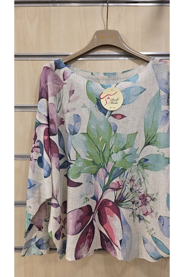 بلوزة مرسيريزد بنمط زهور مختلطة - 3