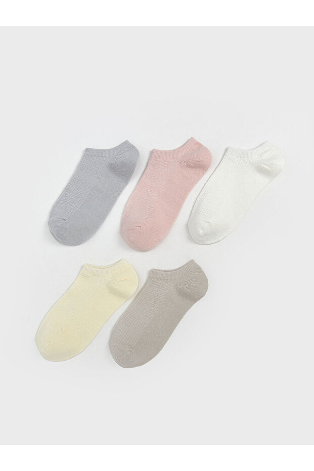 Two Mt Shop Quality Lcw Dream Lilac Plain 5-Pack Women's Sneaker Socks