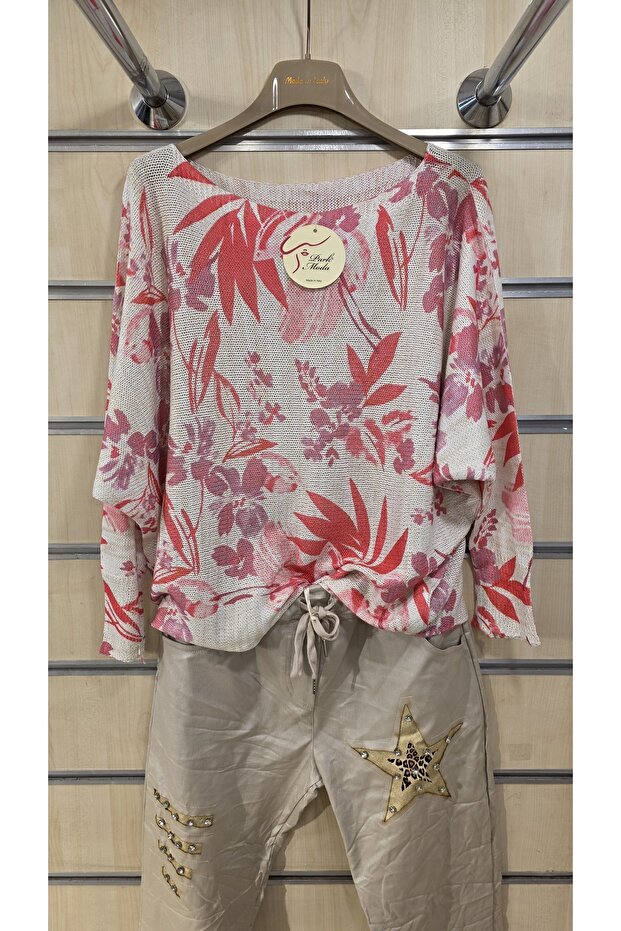 Mercerized Blouse Mixed Floral Pattern - 1