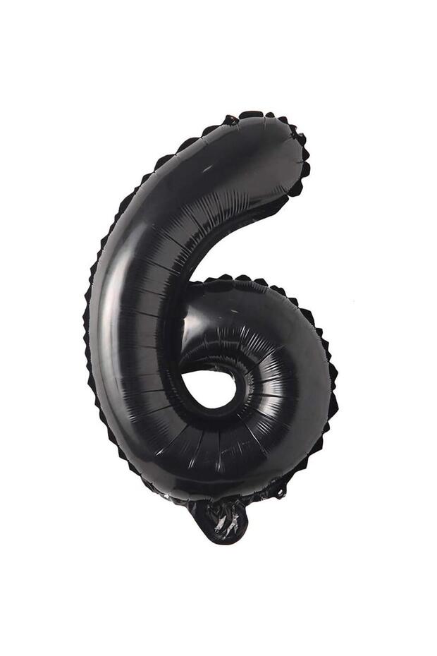 Black Color Number Foil Balloon 76 cm - 6