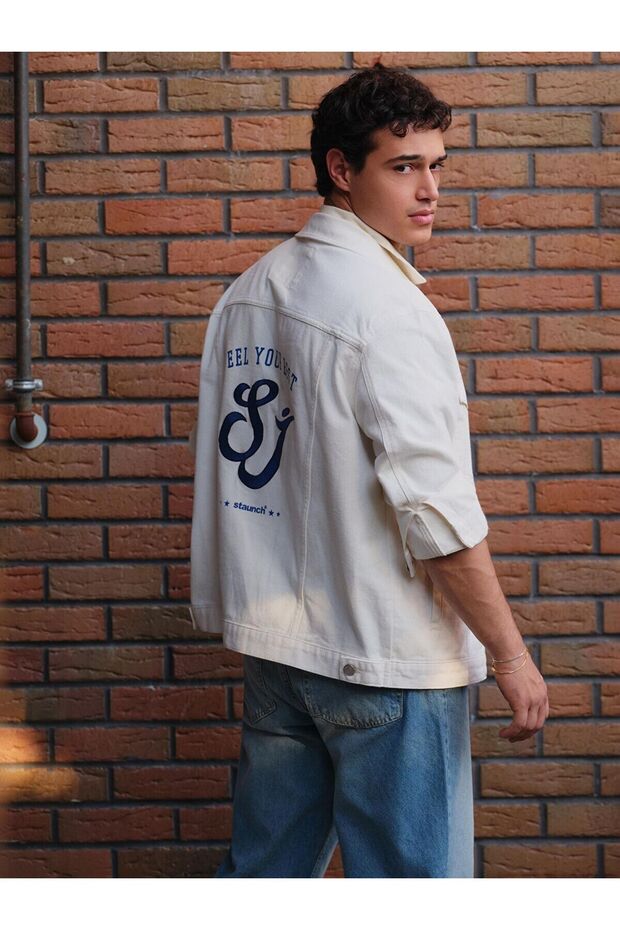 White Standard Fit Men's Jean Jacket