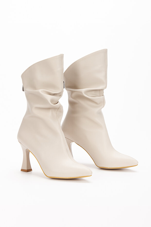 Women's Classic Twist Detailed Pointed Toe Heeled Boots