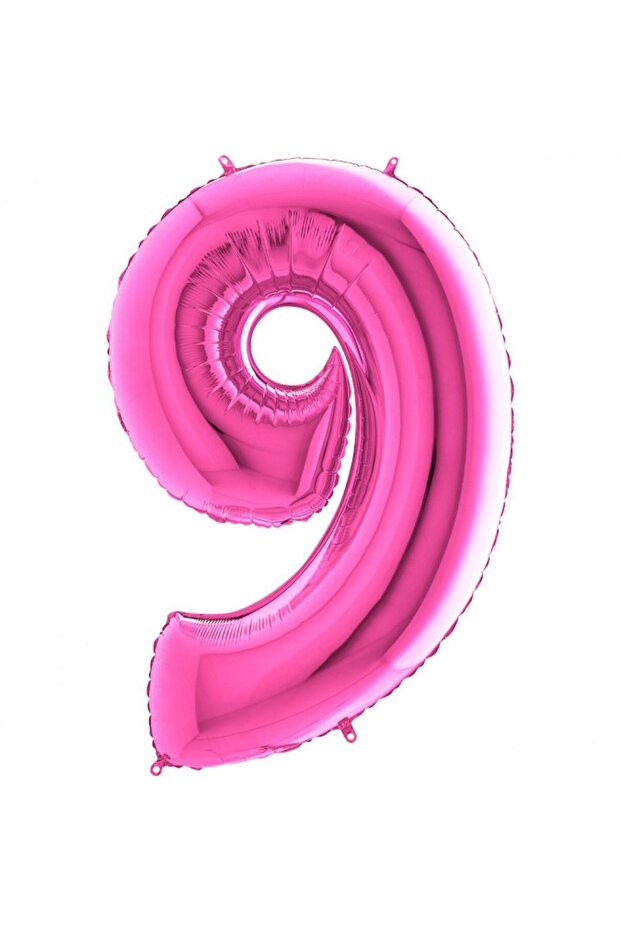 Fuchsia Pink Color Number Foil Balloon 100 cm - 9