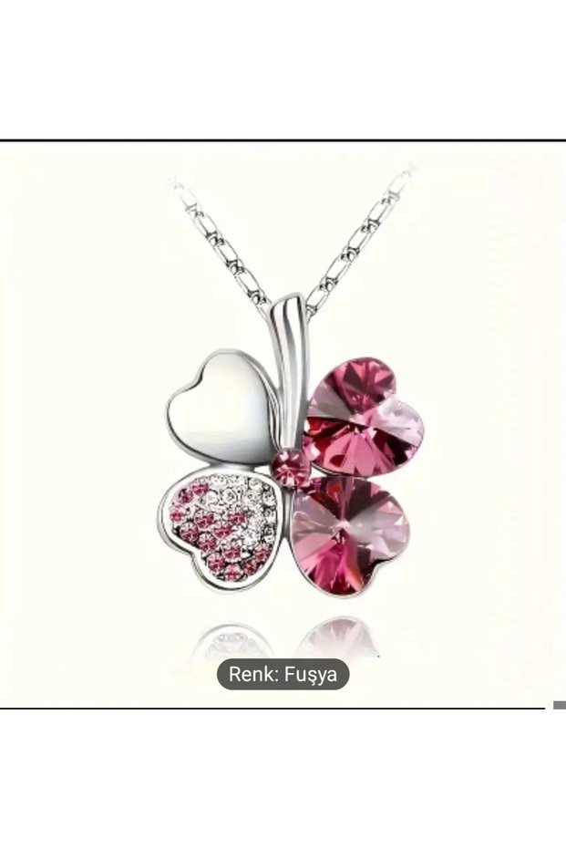 Yiwu Lucky Clover Alloy Necklace, Elegant Collarbone Chain with Zircon Stone