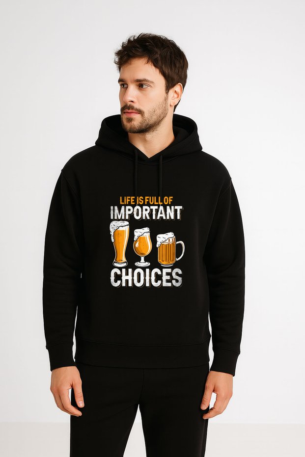Beer Beer Printed Adult Black Hooded Hoodie Sweatshirt Hoodie