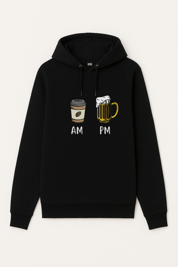 Beer Coffee Printed Adult Black Hooded Hoodie Sweatshirt Hoodie