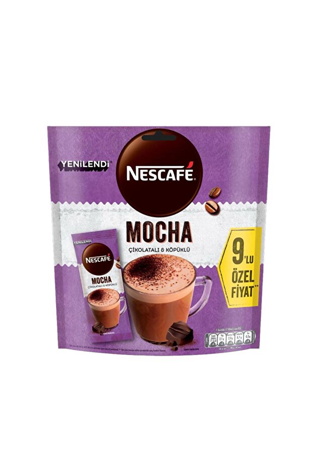 Mocha Çikolatalı Sütlü Köpüklü Kahve 17,9 gr X 9 Lu Paket - 1