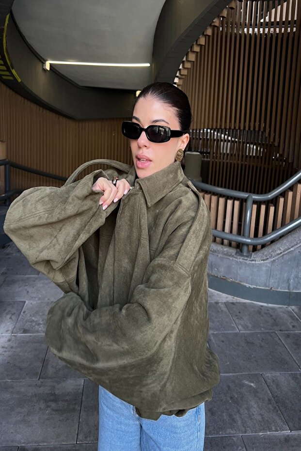 SÜET GÖRÜNÜMLÜ BOMBER CEKET - 5