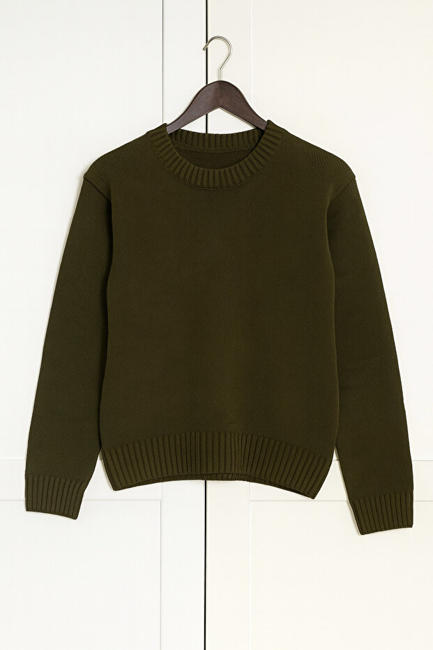 Unisex Boys-Girls Regular Fit Crew Neck Long Sleeve Knit Sweater