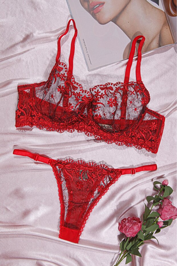 Women's Underwear Brode Lace Bra Set