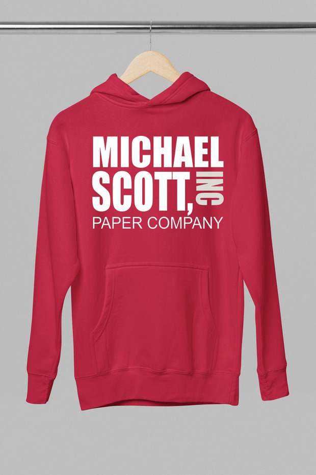 The Office Printed Cotton Long Sleeve Ribbed 3 Yarn Hooded Women's Sweatshirt
