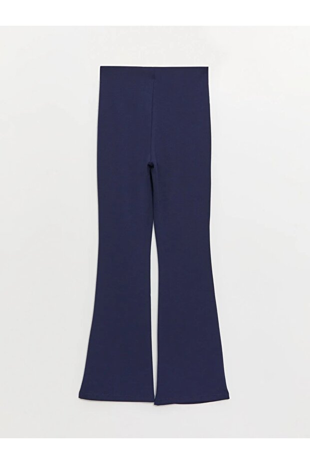 LCW Vision Lacivert Beli Lastikli Düz Ispanyol Paça Kadın Eşofman Altı - 6