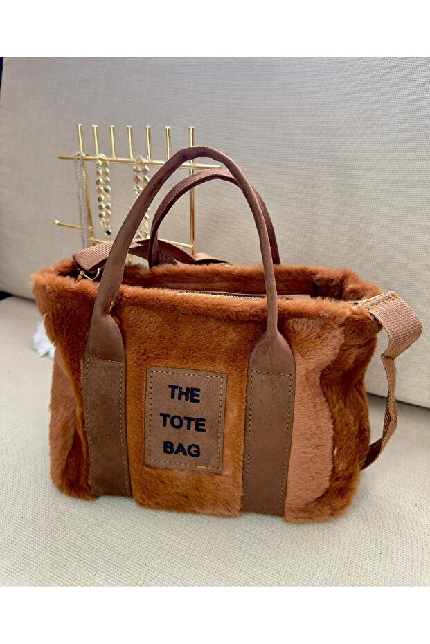 Peluş Model Camel Çanta - 2