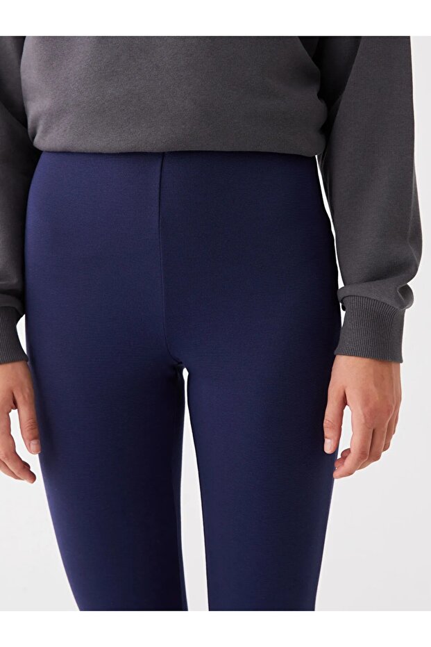 LCW Vision Lacivert Beli Lastikli Düz Ispanyol Paça Kadın Eşofman Altı - 2