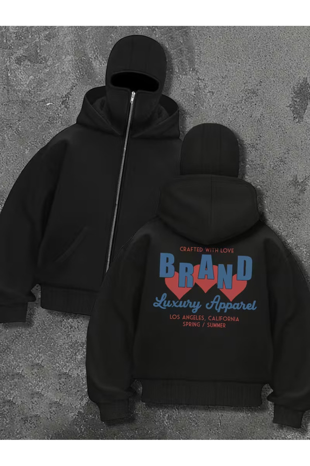 Snow Masked Ninja Unisex Sweatshirt Cardigan 2Strands Thick Fleece