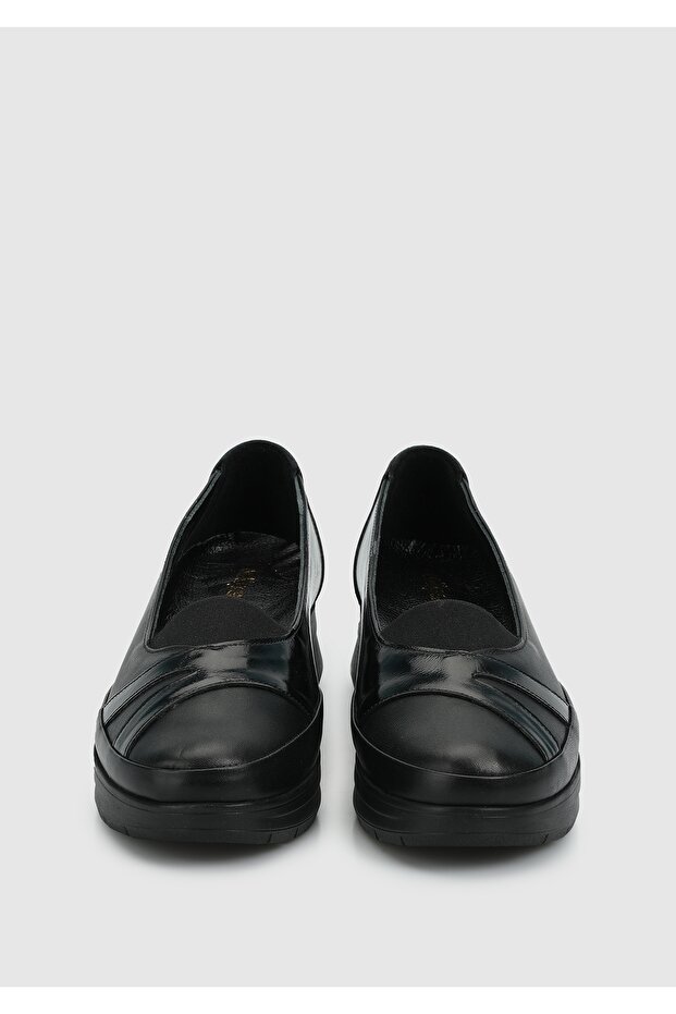 Siyah Deri Kadın Ayakkabı - 3