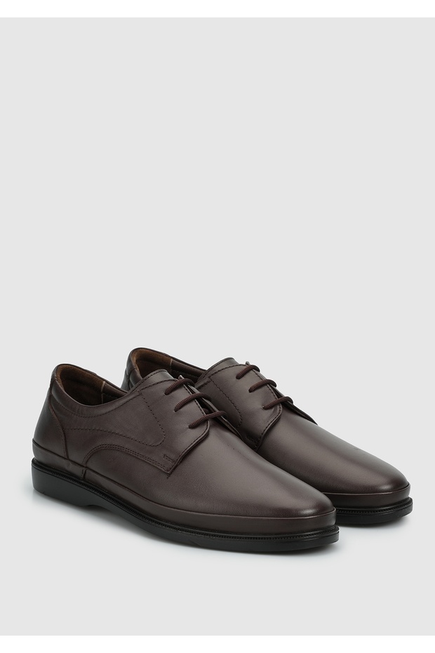 Brown Leather Men's Shoes - 2