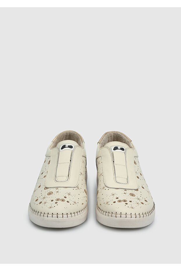 Bej Deri Kadın Ayakkabı - 3