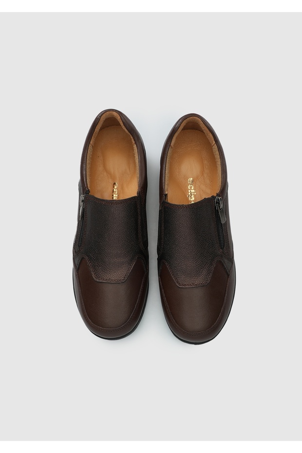 Pantofi de damă din piele maro - 5