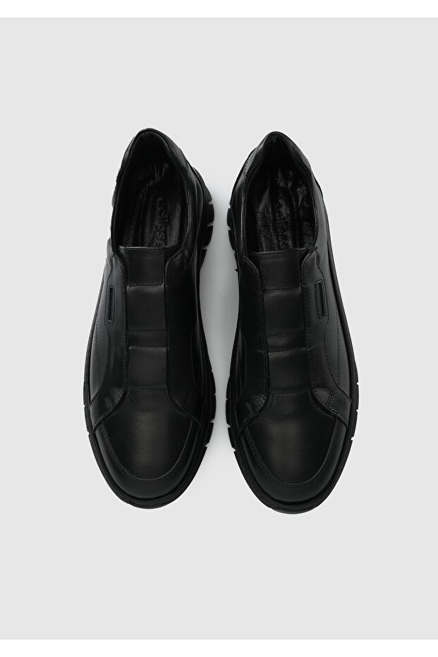 Black Leather Men's Shoes - 5