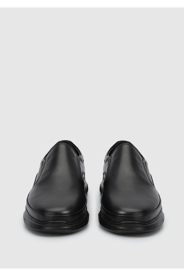 Black Leather Men's Shoes - 3