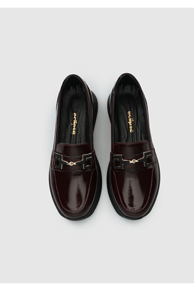 Bordo Deri Kadın Ayakkabı - 5