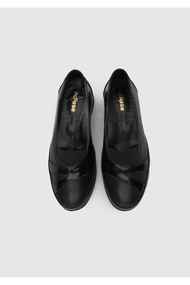 Siyah Deri Kadın Ayakkabı - 5