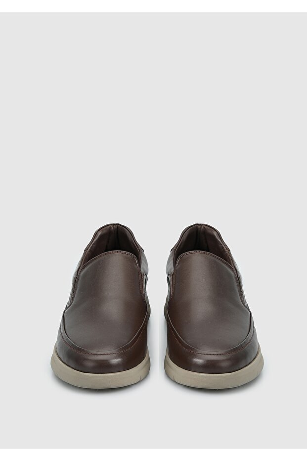 Brown Leather Men's Shoes - 3