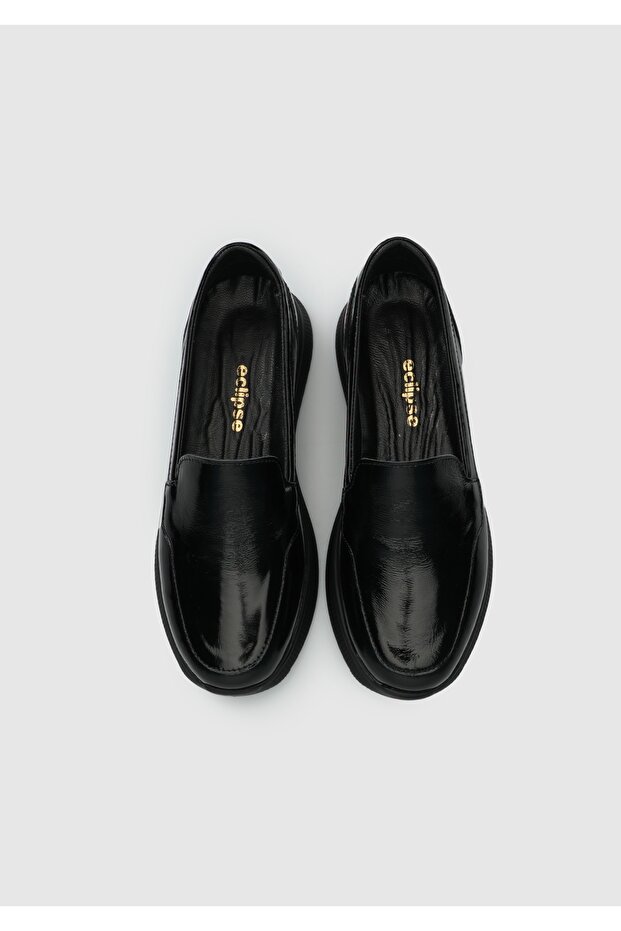 Siyah Deri Kadın Ayakkabı - 5