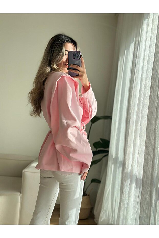 Pink Maribo Padded Belted Jacket - 5