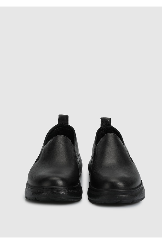 Siyah Deri Kadın Ayakkabı - 3