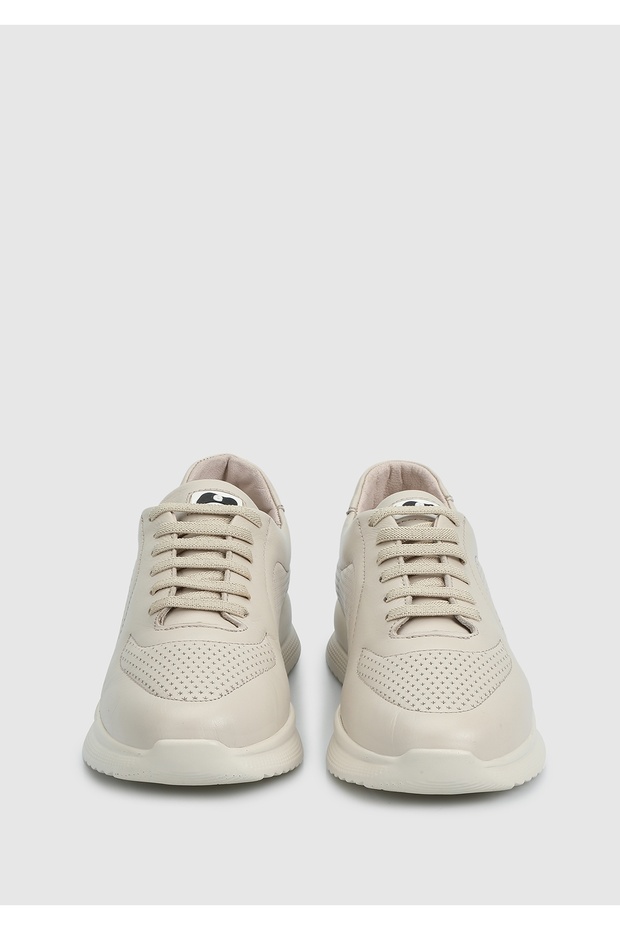 Bej Deri Kadın Ayakkabı - 3