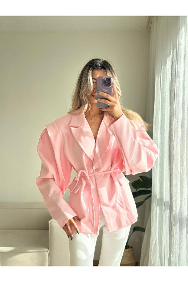 Pink Maribo Padded Belted Jacket - 2