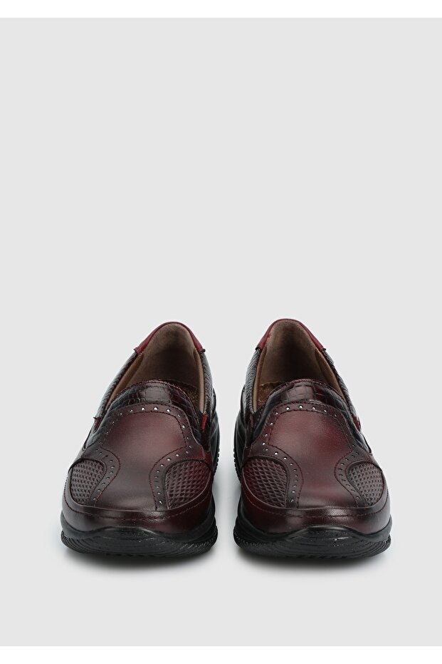 Bordo Deri Kadın Ayakkabı - 3