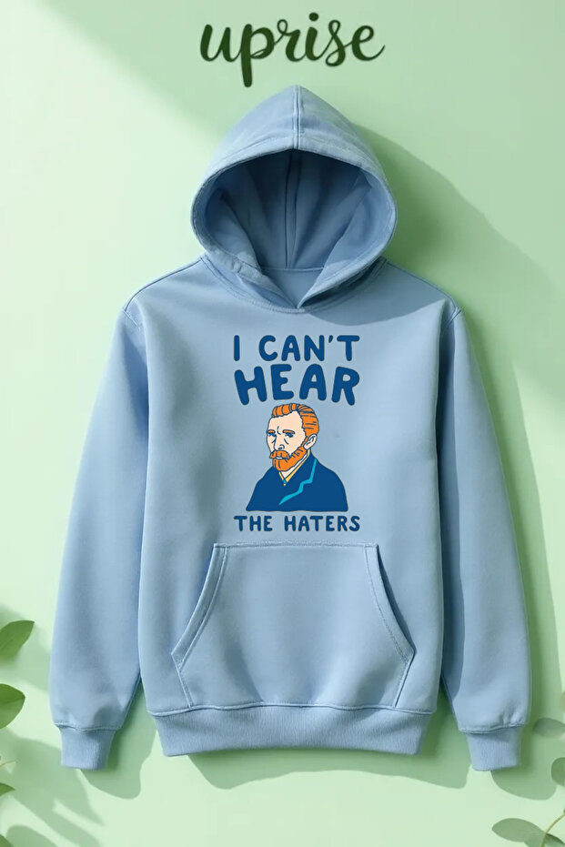 سويت شيرت I Can't Hear The Haters مطبوع من القطن بثلاث خيوط كبير الحجم