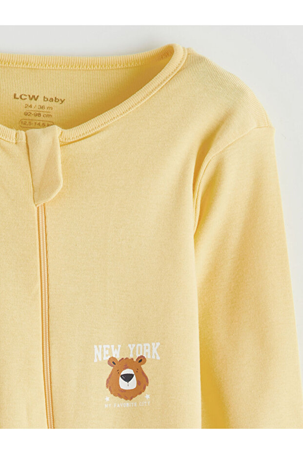 Sarı Bisiklet Yaka Erkek Bebek Tulum - 2