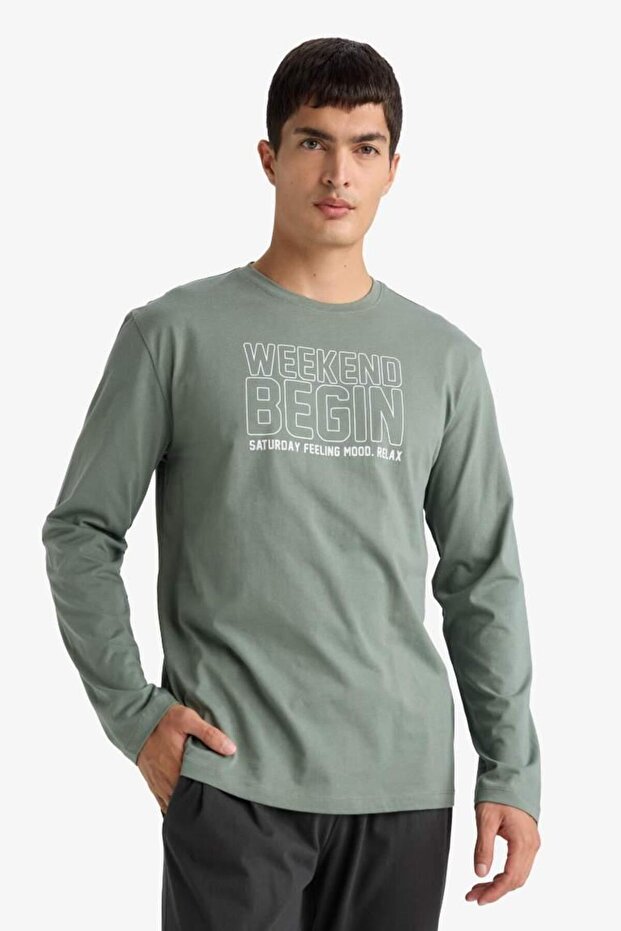 Pijama Takımı Regular Fit Baskılı Uzun Kollu Üst Uzun Alt (25 AU) - 4