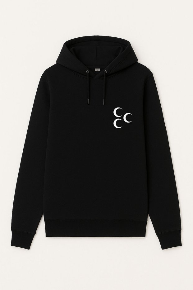 Ottoman 3 Crescent Flag Printed Adult Black Hooded Hoodie Sweatshirt Hoodie